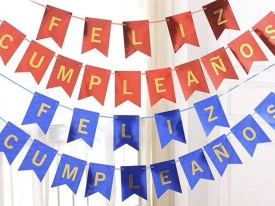 Banderines FELIZ CUMPLEAÑOS metalizados